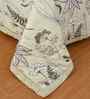 Florida 180 GSM Floral  Reversible All Season AC Comforter / Blanket / Quilt (Cream, 220x240 CM)