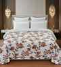 Florida 180 GSM Floral  Reversible All Season AC Comforter / Blanket / Quilt (Cream, 220x240 CM)