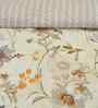 Florida 180 GSM Floral  Reversible All Season AC Comforter / Blanket / Quilt (Ivory, 220x240 CM)