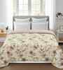 Florida 180 GSM Floral  Reversible All Season AC Comforter / Blanket / Quilt (Ivory, 220x240 CM)
