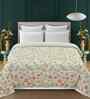 Florida 180 GSM Floral  Reversible All Season AC Comforter / Blanket / Quilt (Off White, 220x240 CM)