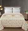 Florida 180 GSM Floral  Reversible All Season AC Comforter / Blanket / Quilt (Orange, 220x240 CM)