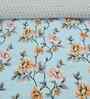 Florida 180 GSM Floral  Reversible All Season AC Comforter / Blanket / Quilt (Sky Blue, 220x240 CM)