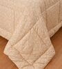 Beige Minimal Print Goose Down Filling 230 GSM Double Bed AC Comforter