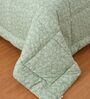 Green Minimal Print Goose Down Filling 230 GSM Double Bed AC Comforter