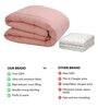 Pink Minimal Print Goose Down Filling 230 GSM Double Bed AC Comforter