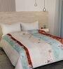 Aqua Printed Flannel Blanket Double Bed Ultra Soft 250 GSM Lightweight AC Blanket