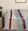 Aqua Printed Flannel Blanket Double Bed Ultra Soft 250 GSM Lightweight AC Blanket