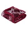 Maroon Printed Flannel Blanket Double Bed Ultra Soft 250 GSM Lightweight AC Blanket