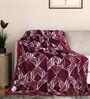 Maroon Printed Flannel Blanket Double Bed Ultra Soft 250 GSM Lightweight AC Blanket