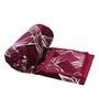 Maroon Printed Flannel Blanket Double Bed Ultra Soft 250 GSM Lightweight AC Blanket