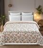 Beige Printed Microfiber Reversible 180 GSM Double Bed AC Comforter