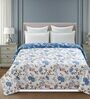 Blue Printed Microfiber Reversible 180 GSM Double Bed AC Comforter