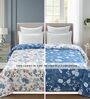 Blue Printed Microfiber Reversible 180 GSM Double Bed AC Comforter