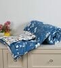 Blue Printed Microfiber Reversible 180 GSM Double Bed AC Comforter