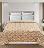 Beige Printed Microfiber Reversible 180 GSM Double Bed AC Comforter