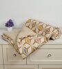 Beige Printed Microfiber Reversible 180 GSM Double Bed AC Comforter