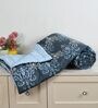 Navy Blue Printed Microfiber Reversible 180 GSM Double Bed AC Comforter