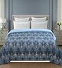 Navy Blue Printed Microfiber Reversible 180 GSM Double Bed AC Comforter