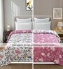 Pink Printed Microfiber Reversible 180 GSM Double Bed AC Comforter