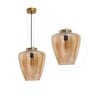 Ashley Florien Gold Glass and Metal Hanging Light
