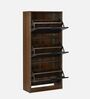 Florine 3 Tier Shoe Cabinet in Walnut & Wenge Finish