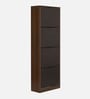 Florine 4 Tier Tilt Out Shoe Rack in Walnut and Wenge Finish