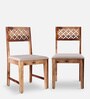 Floris Dining Chair Set Of 2 in Teak Colour