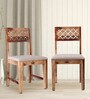 Floris Dining Chair Set Of 2 in Teak Colour