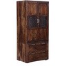 Florito Sheesham Wood 2 Door Wardrobe in Provincial Teak Finish
