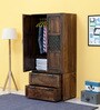 Florito Sheesham Wood 2 Door Wardrobe in Provincial Teak Finish