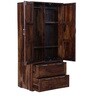 Florito Sheesham Wood 2 Door Wardrobe in Provincial Teak Finish