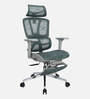 Floro Breathable Mesh Ergonomic Chair in Grey Colour with Footrest