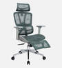 Floro Breathable Mesh Ergonomic Chair in Grey Colour with Footrest