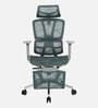 Floro Breathable Mesh Ergonomic Chair in Grey Colour with Footrest