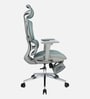 Floro Breathable Mesh Ergonomic Chair in Grey Colour with Footrest