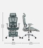 Floro Breathable Mesh Ergonomic Chair in Grey Colour with Footrest