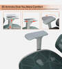Floro Breathable Mesh Ergonomic Chair in Grey Colour with Footrest