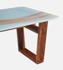 Floro Sheesham Wood Coffe Table In Honey Oak Finish With Glass Top