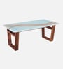 Floro Sheesham Wood Coffe Table In Honey Oak Finish With Glass Top