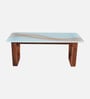 Floro Sheesham Wood Coffe Table In Honey Oak Finish With Glass Top