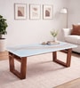 Floro Sheesham Wood Coffe Table In Honey Oak Finish With Glass Top