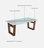 Floro Sheesham Wood Coffe Table In Povincial Teak Finish With Glass Top