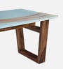 Floro Sheesham Wood Coffe Table In Povincial Teak Finish With Glass Top