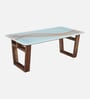 Floro Sheesham Wood Coffe Table In Povincial Teak Finish With Glass Top