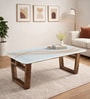 Floro Sheesham Wood Coffe Table In Povincial Teak Finish With Glass Top