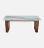 Floro Sheesham Wood Coffe Table In Povincial Teak Finish With Glass Top
