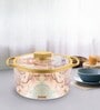 Florra Blue Gold Plastic & Steel Thermoware Casserole (Set of 3)