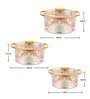 Florra Blue Gold Plastic & Steel Thermoware Casserole (Set of 3)