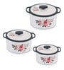 Florra Blue Plastic & Steel Thermoware Casserole (Set of 3)